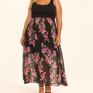 Torrid black floral maxi dress